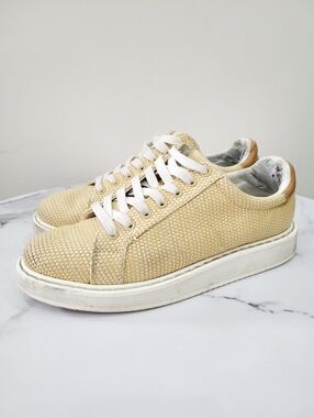 $165 Lauren Ralph Lauren Angelina Straw Design Sneaker Shoes Size: 8 US